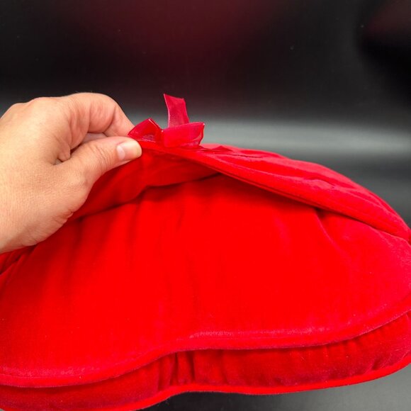 Heart Shaped Pillow Plush Red XO Embroidery Bow Hallmark Valentines Day Gift - Picture 4 of 9